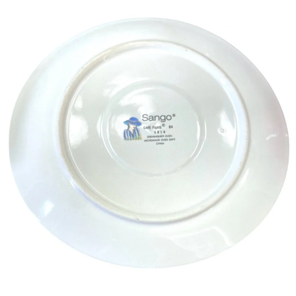 Vintage Sango‎ Cafe Paris Saucers 4914 Discontinued Set Of 4 DW/OV Safe 1994